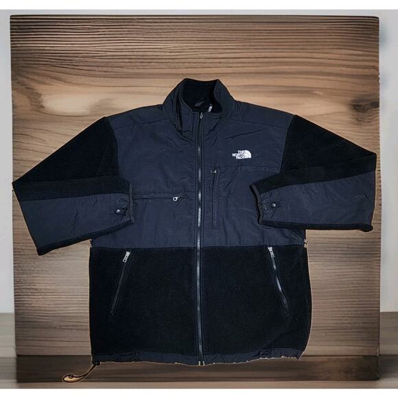 Vintage North Face Denali Men Large Outdoor Jacket Fleece Black Full Zip Pockets - Picture 1 of 15